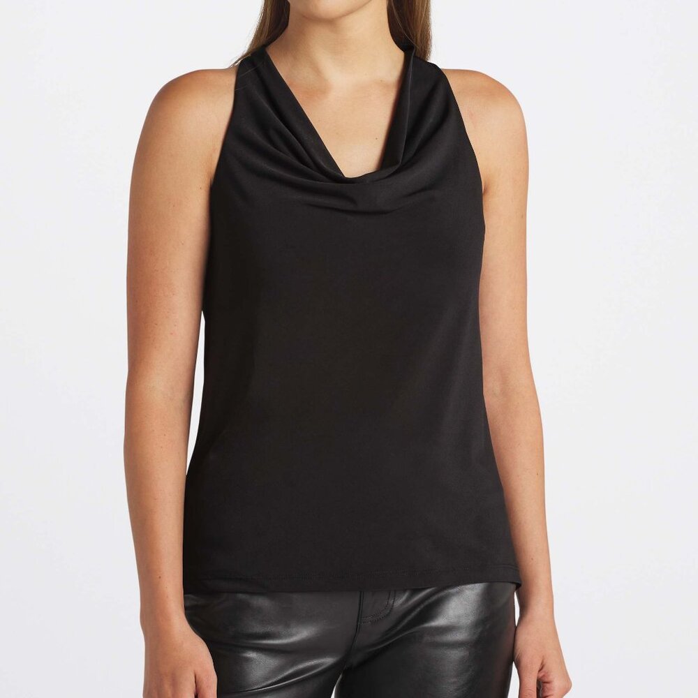 Nine Britton Black Havre Cowl Neck Knit Top, Size Large